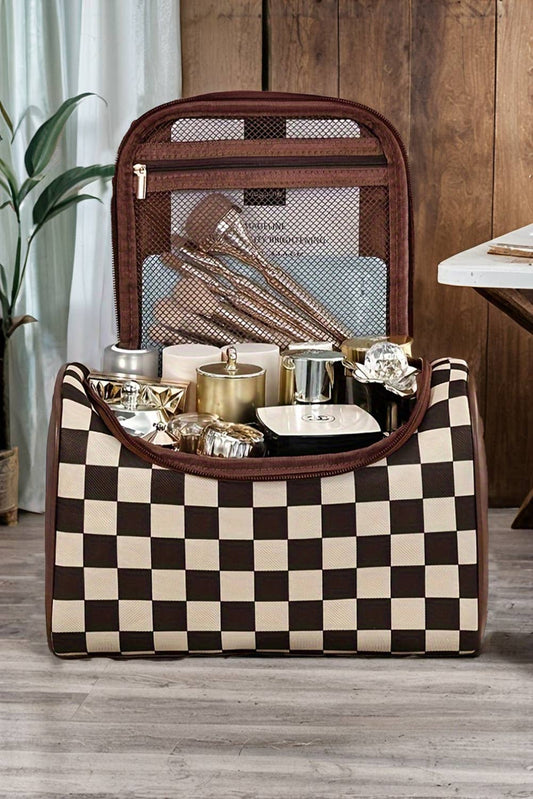Checkered Makeup Bag